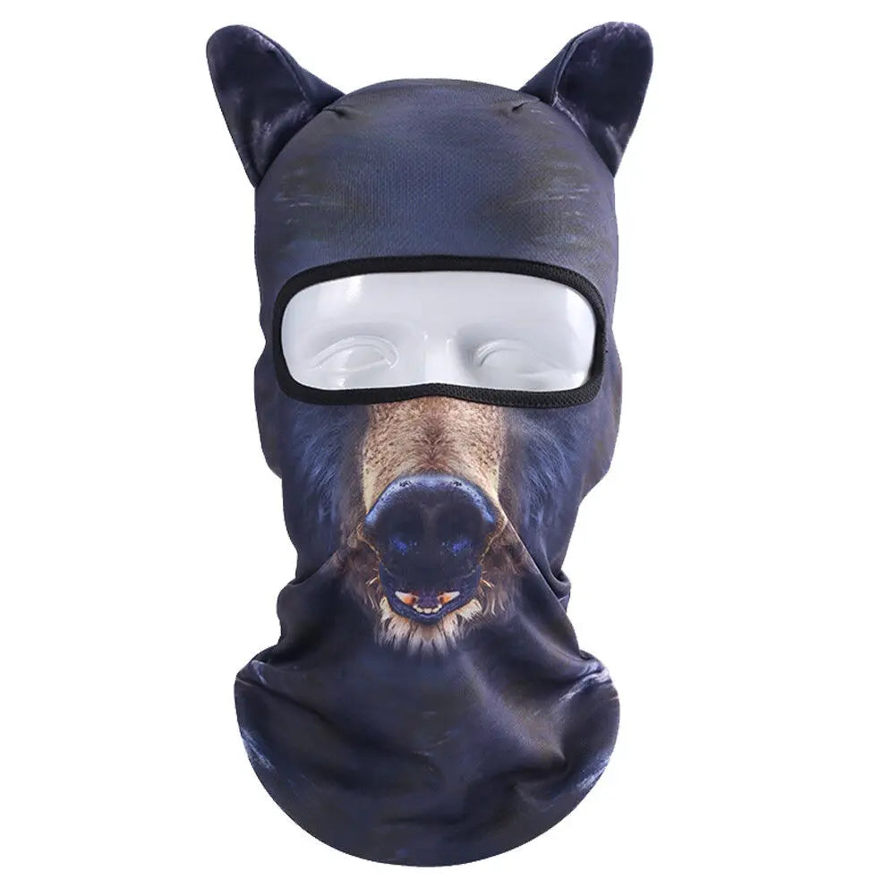 3D Animal Balaclava Bicycle Cycling Ski Hats Party Cat Dog Full Face Mask Funny Neck Gaiter Windproof Soft Animal with Ears Hats