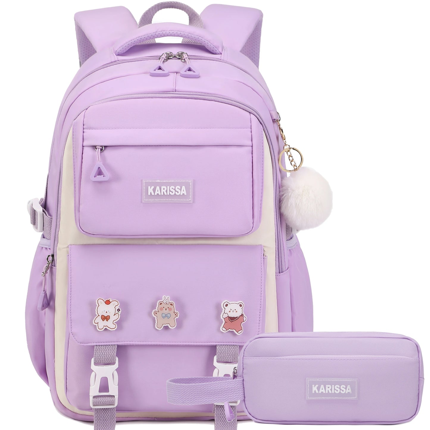 Backpack for Women Girls Set with Pencil Case 15.6 Inch Laptop School Bag Kids Elementary College Backpacks