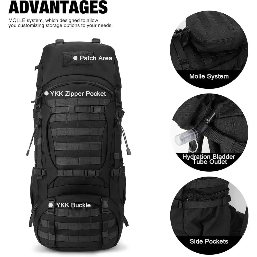 Mardingtop 70L Internal Frame Backpack for Camping,Hiking,Travel,Tactical Backpack with Rain Cover