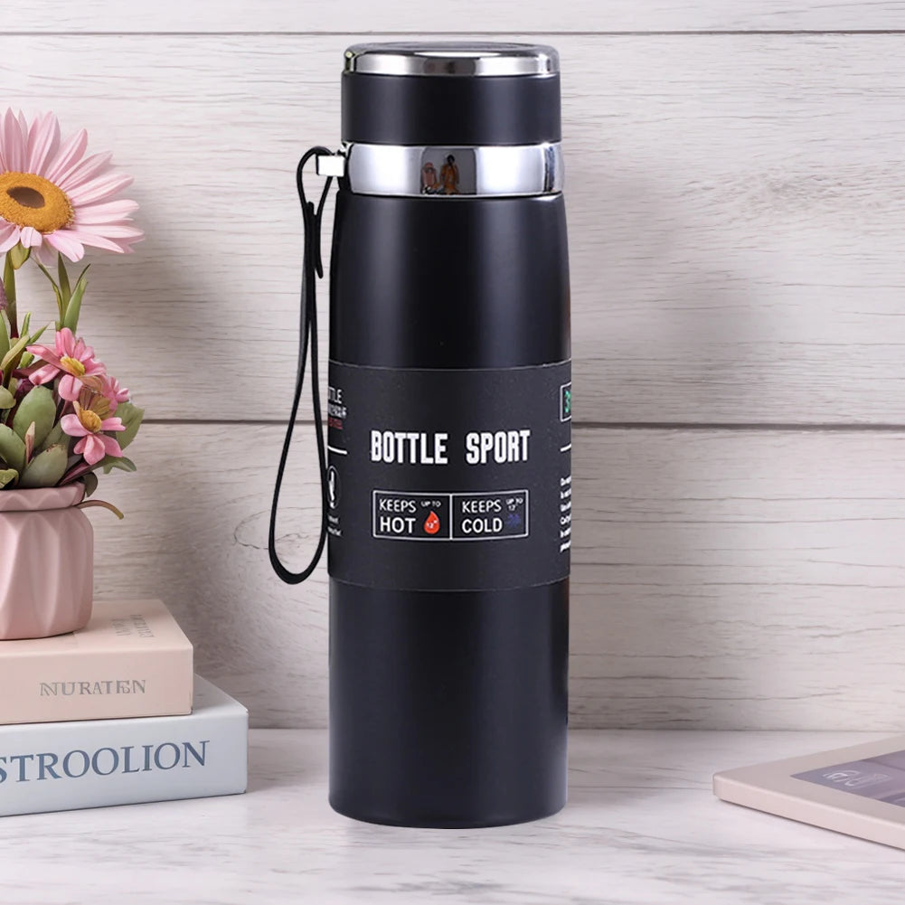 1000ml Insulated Thermal Water Bottle with Handle Double Wall Vacuum Flask for Hot and Cold Drinks Outdoor Sports