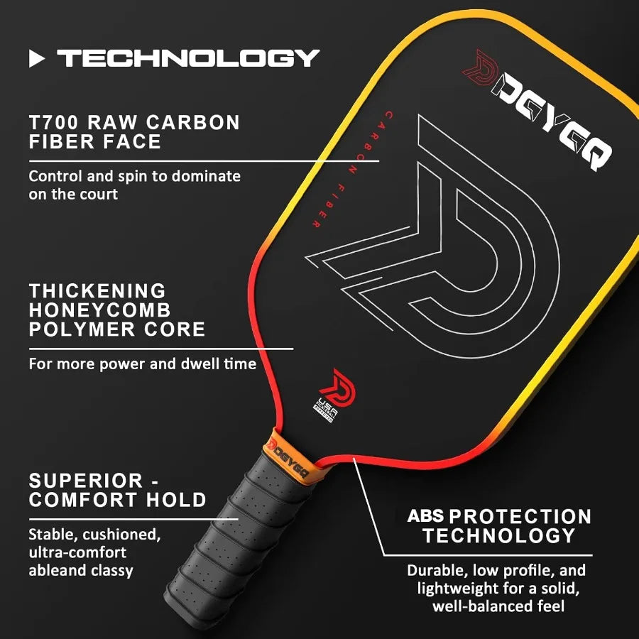 Pickleball Paddles - Professional Carbon Fiber Paddle with Honeycomb Core Pickleball Rackets - Lightweight Precision and Enhanc