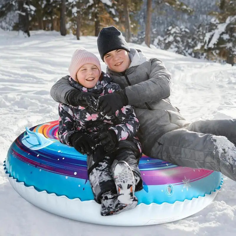 85cm Inflatable Snow Tube PVC Universal Skiing Cushion With Handles Thickened Winter Waterproof Ski Circles Sledding Sleigh