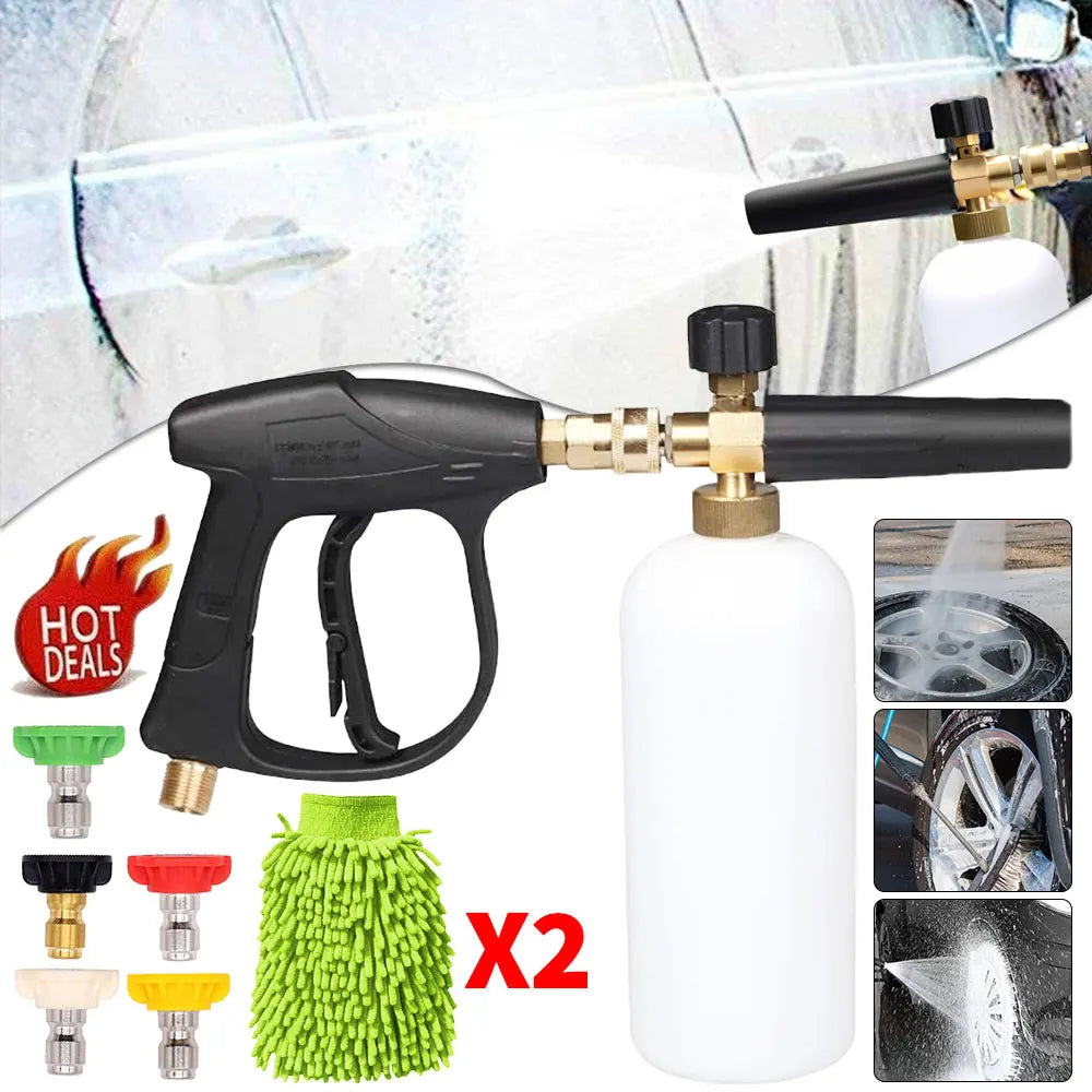 High Pressure Washer Kit PA Foam Pot 1/4" Quick Plug Universal Spray Gun Household Snow Foam Cannon Nozzle Car Washing Water Gun