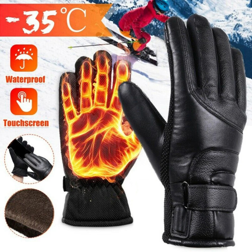 USB Electric Heated Gloves Outdoor Thermal gloves Hand warmer Winter Ski Gloves Motorcycle heated gloves Waterproof Touch Screen