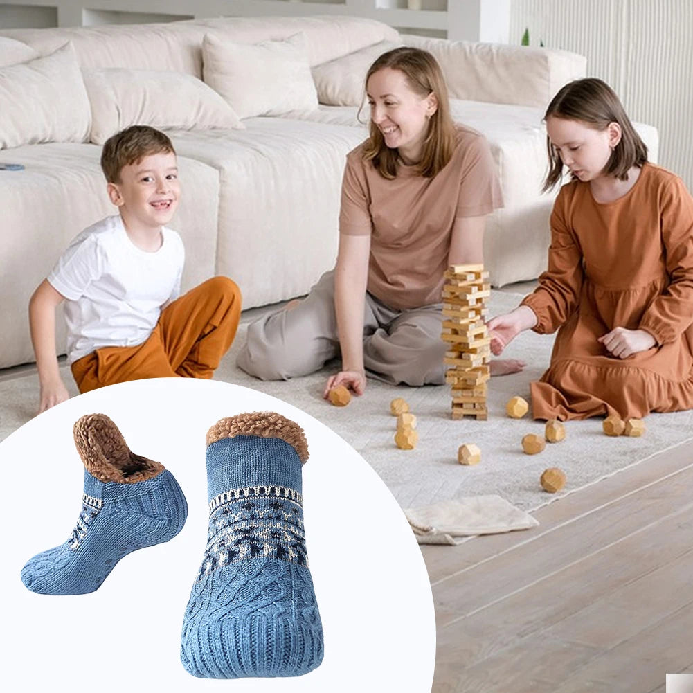 Men Women Winter Indoor Home Slippers Socks Non Slip Bedroom Sleeping Sock Soft Thermal Slipper Socks for Christmas