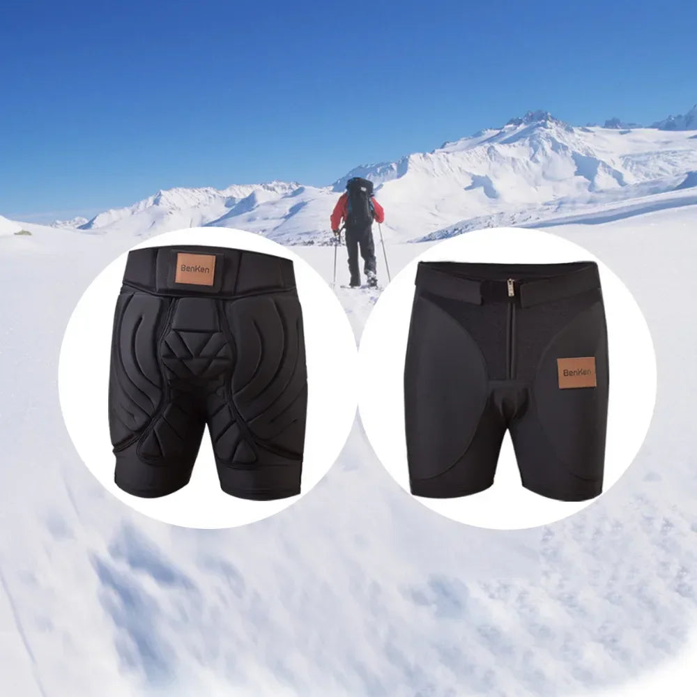 BenKen Skating Ski Butt Pads Snowboarding Impact Shorts Hip Protector for Men Women Protective Tailbone Padded Short Pants