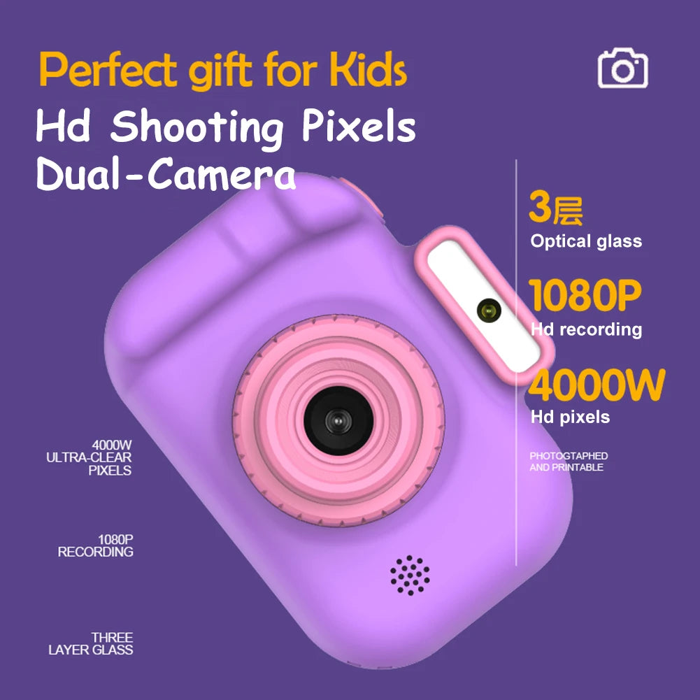 Multifunctional Camcorder Toy Portable Micro Camera Toy with Lanyard Child Selfie Camera Toy USB Charging for Kids Holiday Gifts