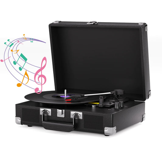MAIO  Record Player, 3-Speed 33/45/78RPM Vinyl Spinner with 2 Built-in Stereo Speakers, Headphone Jack