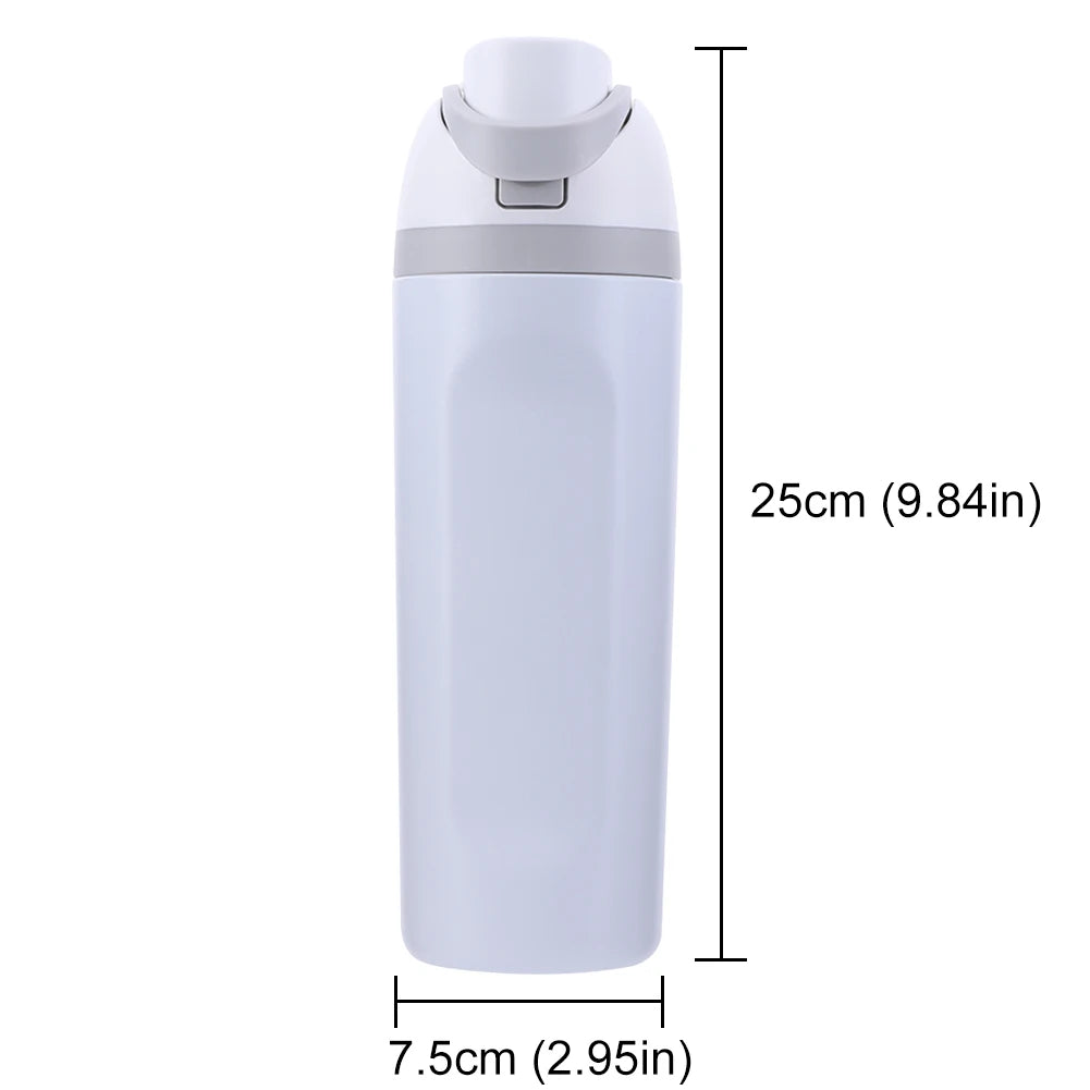 600ml Straw Sports Water Bottle with Handle Travel Vacuum Flask 316 Stainless Steel Vacuum Thermal Insulated Mug for Women Men