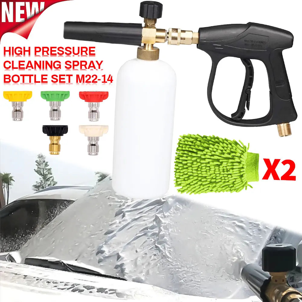 High Pressure Washer Kit PA Foam Pot 1/4" Quick Plug Universal Spray Gun Household Snow Foam Cannon Nozzle Car Washing Water Gun