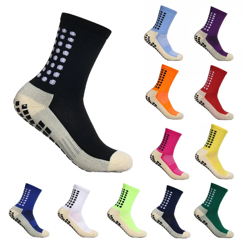 1 Pairs Football Socks Men Women Sports Socks Non-slip Silicone Bottom Soccer Socks Rugby Tennis Volleyball Badminton Socks Outd