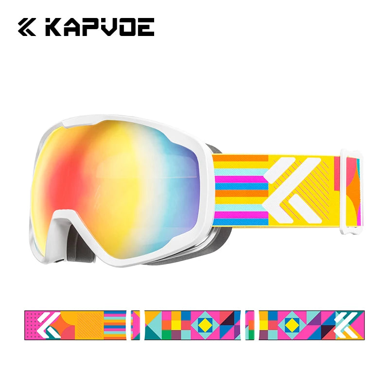 Kapvoe Teenager Kids Ski Goggles Winter Outdoor Sports Anti-fog Snowboard Goggles Double UV400 Child Skiing Mask Glasses New