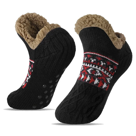 Men Women Winter Indoor Home Slippers Socks Non Slip Bedroom Sleeping Sock Soft Thermal Slipper Socks for Christmas