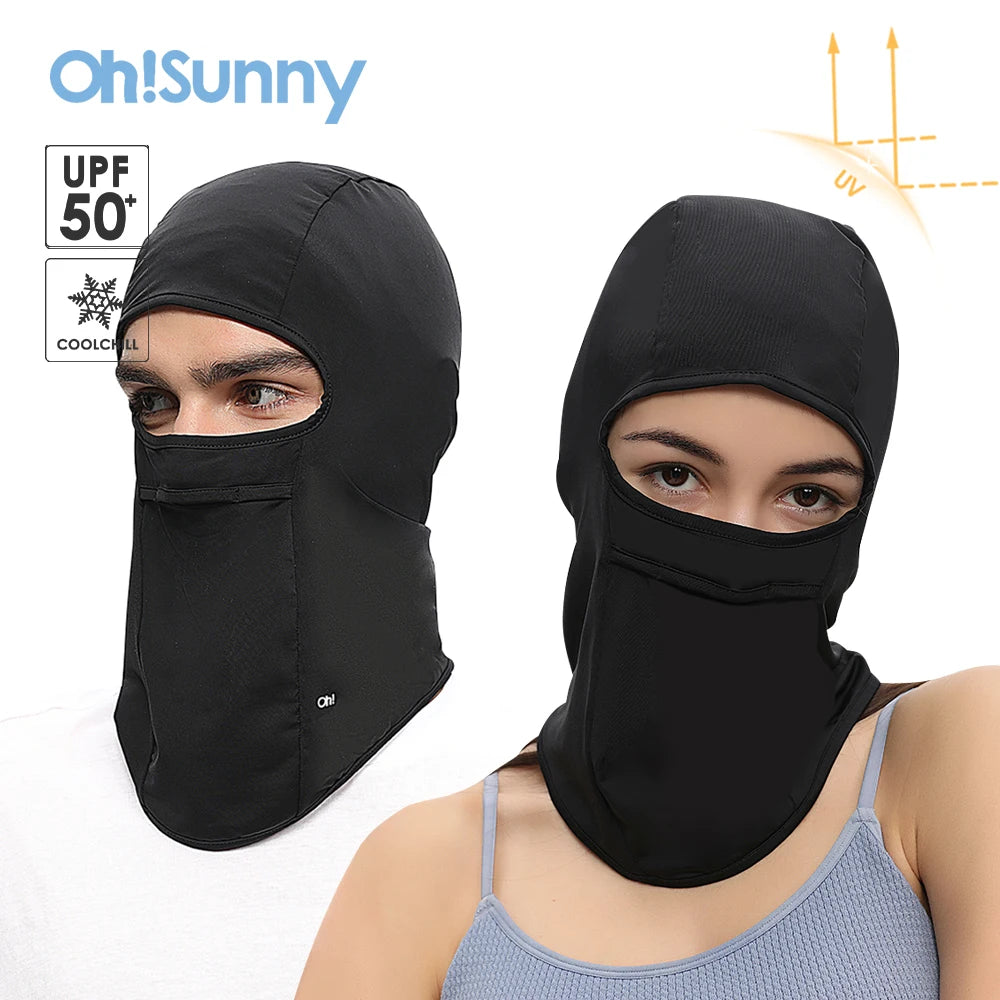 OhSunny Balaclava Masked Hat Uv Protection Masks Face Cover Breathable Neck Protect Headgear for Male Female Outdoor Cycling