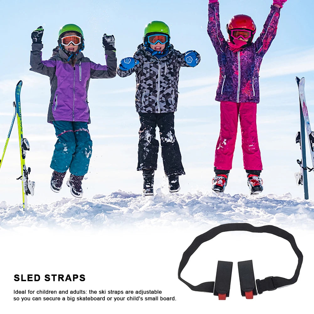 Ski and Pole Carrier Strap Adjustable Ski Holder Straps Portable Snowboard Carrying Strap Skiing Accessories