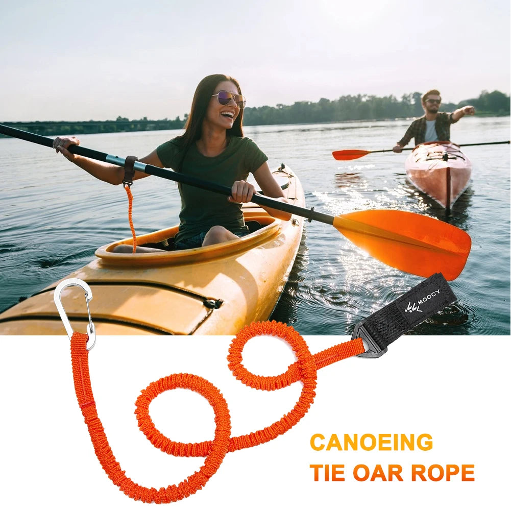 1pc Anti-lost Kayak Paddle Leash with Safety Hook Coiled Lanyard Heavy-duty Nylon Canoe Tie Rope Boat Accessories