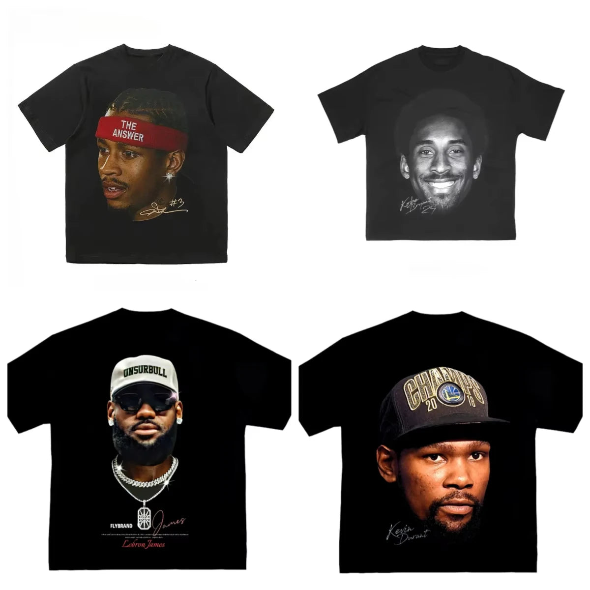 NBA Players Printed High Street Sports Basketball Clothing Summer Men's and Women's T-shirts Fashion Loose Short Sleeves