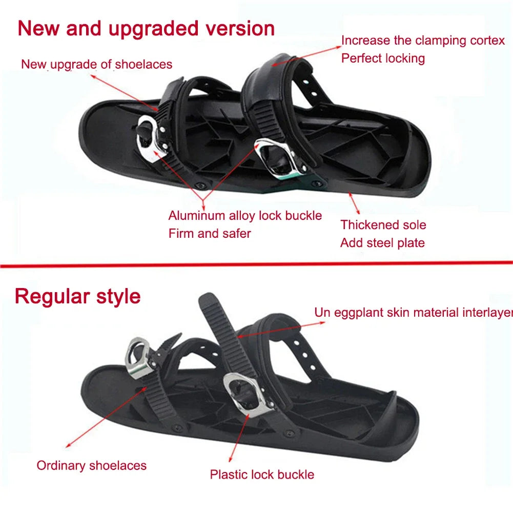 Mini Short Ski Skates Skis Boots Skiboards Portable Short Mini Skating Ski Shoes for Winter Outdoor Sports