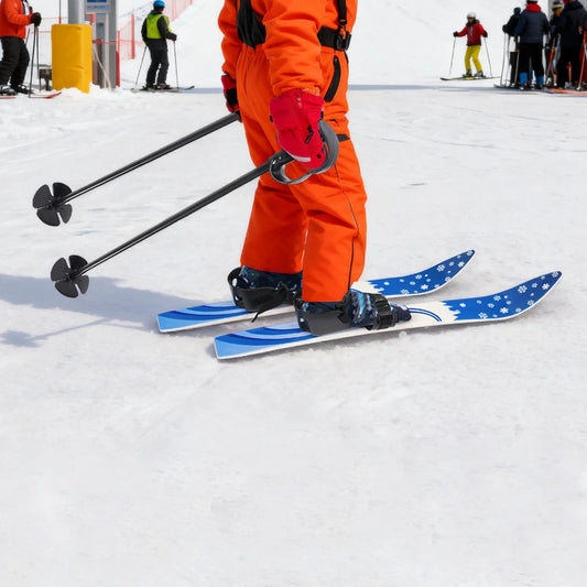 Kids Beginner Snow Skis 68*6cm 50kg Load Capacity Blue Anti-Slip Safe Strap Durable For 2-8 Years Old Outdoor Winter Sports Use