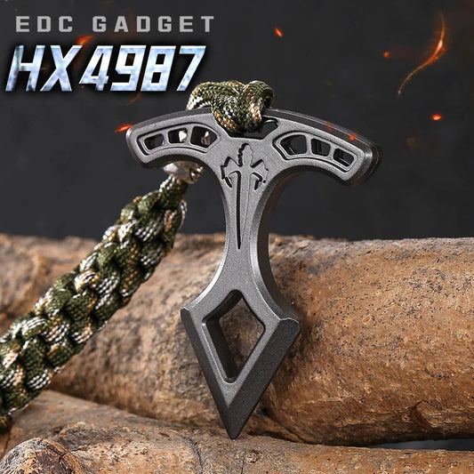 Multifunctional EDC alloy single-finger car window breaker, outdoor camping portable emergency self-defense product