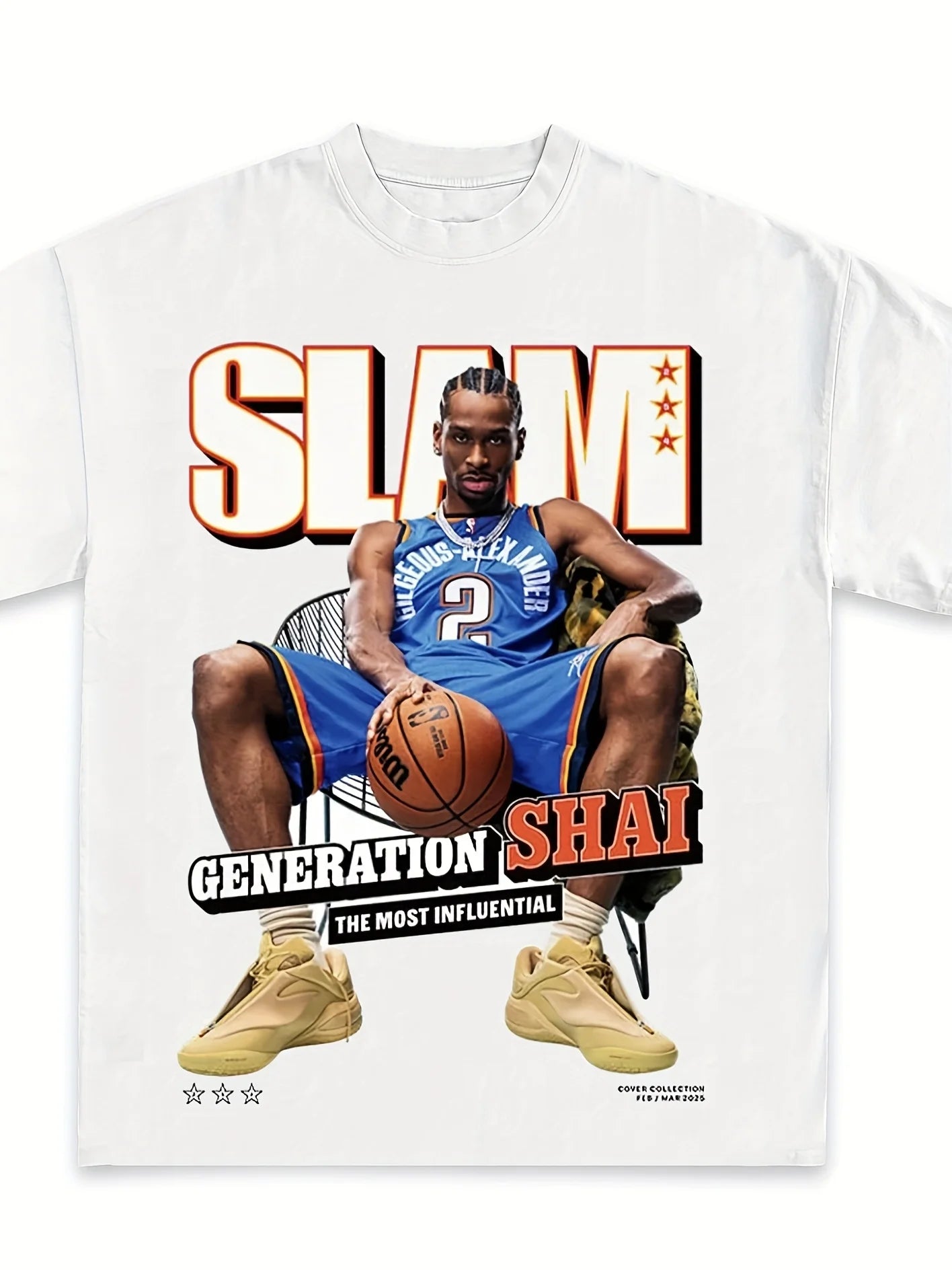 Shai Alexander Slam Graphic Tee Premium Quality Heavyweight Basketball Shirt For Adults