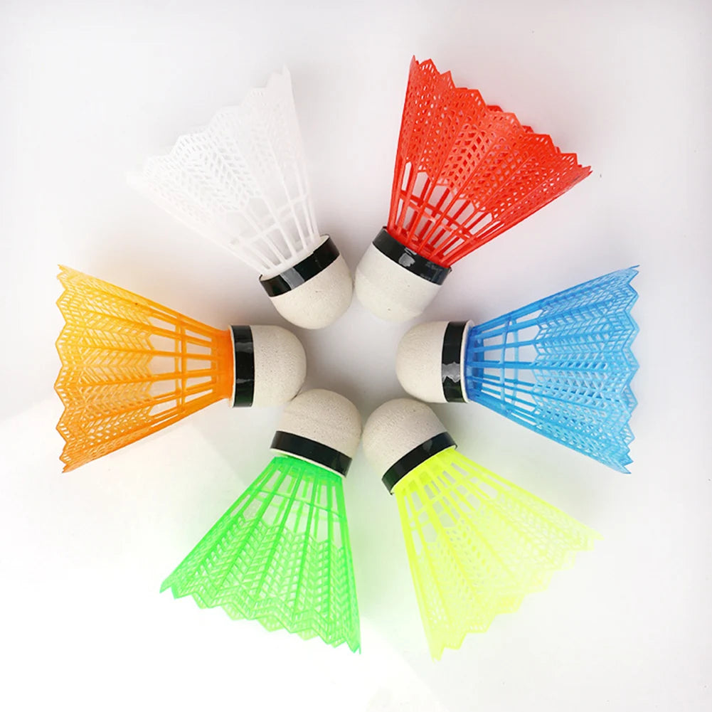 12PCS Plastic Badminton Colorful and White Shuttlecocks Foam Ball Head Plastic for Outdoor Training Family Movement Supplies