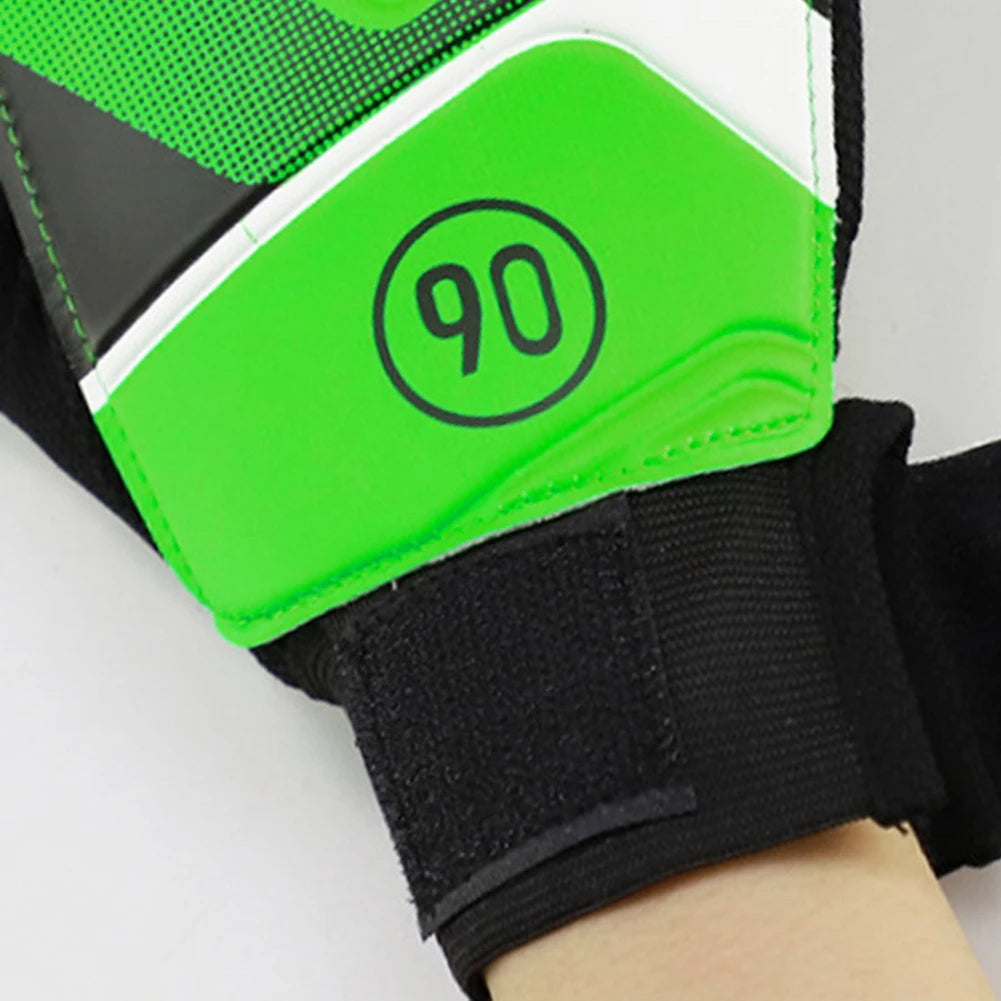 1 Pair ren Anti-Slip Glove Goalkeeper Gloves PU Gloves Finger Protection Goal Thickened Latex Football Gloves For