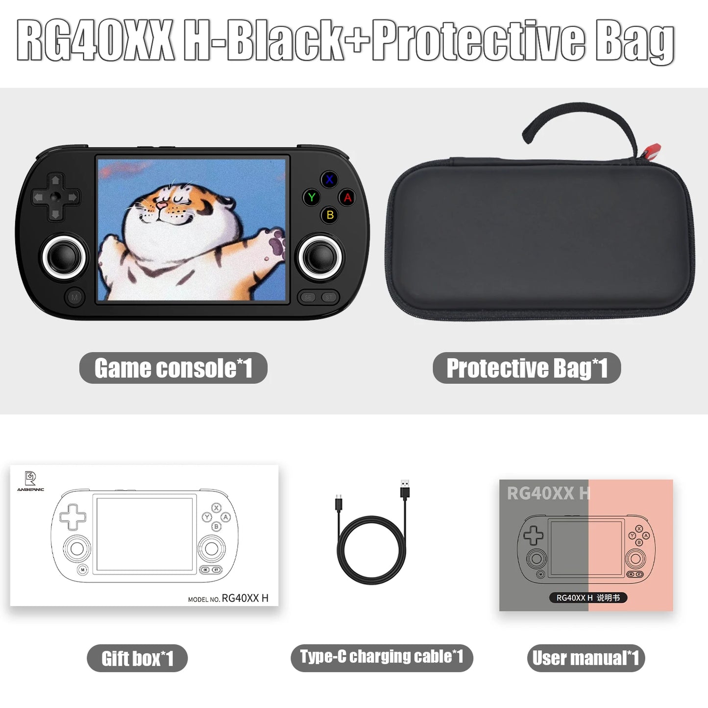 ANBERNIC RG40XX H 64 Bit Linux Retro Handheld Game Console 4.0'' IPS Screen Supports 5G WiFi Bluetooth HD-Support Output RG40XXH