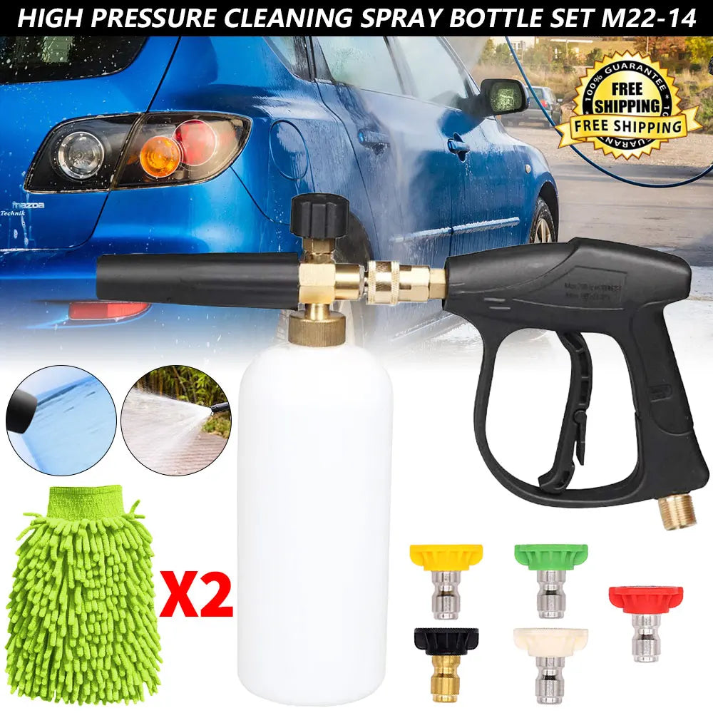 High Pressure Washer Kit PA Foam Pot 1/4" Quick Plug Universal Spray Gun Household Snow Foam Cannon Nozzle Car Washing Water Gun