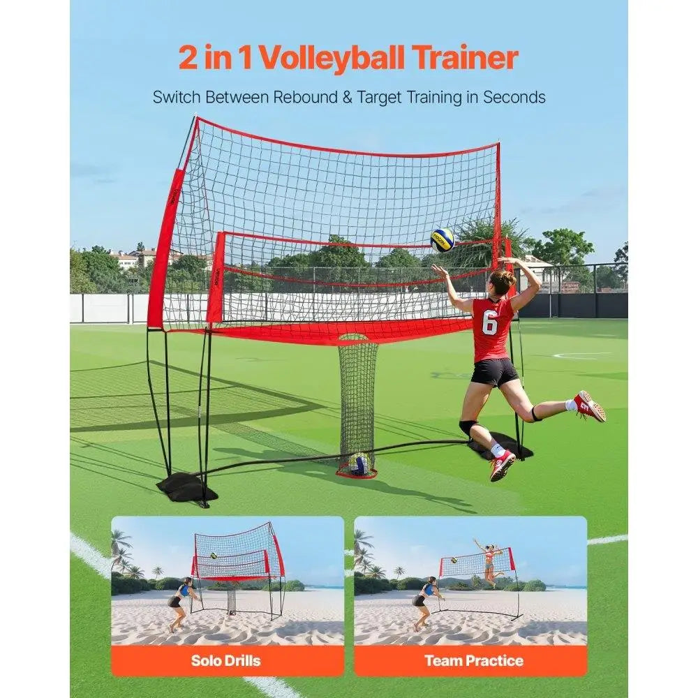 Adjustable Volleyball Training Net System for Indoor and Outdoor Practice Equipment