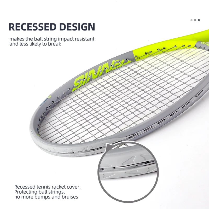 SALYWEE Gemini Composite Carbon Tennis Racket | Already Threaded 300±10g Ultra-Light for Beginners | Pro Unisex Training Racket
