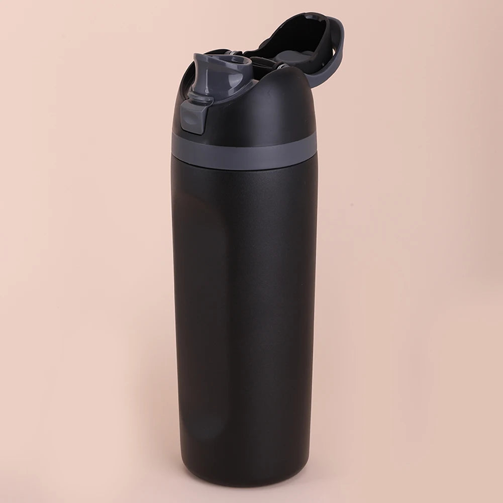 600ml Straw Sports Water Bottle with Handle Travel Vacuum Flask 316 Stainless Steel Vacuum Thermal Insulated Mug for Women Men