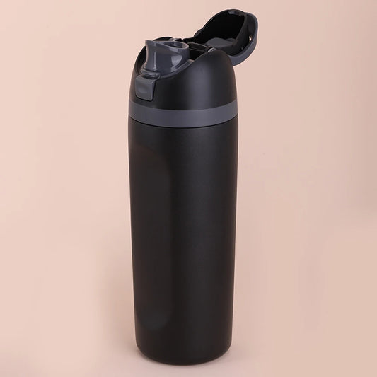 600ml Straw Sports Water Bottle with Handle Travel Vacuum Flask 316 Stainless Steel Vacuum Thermal Insulated Mug for Women Men