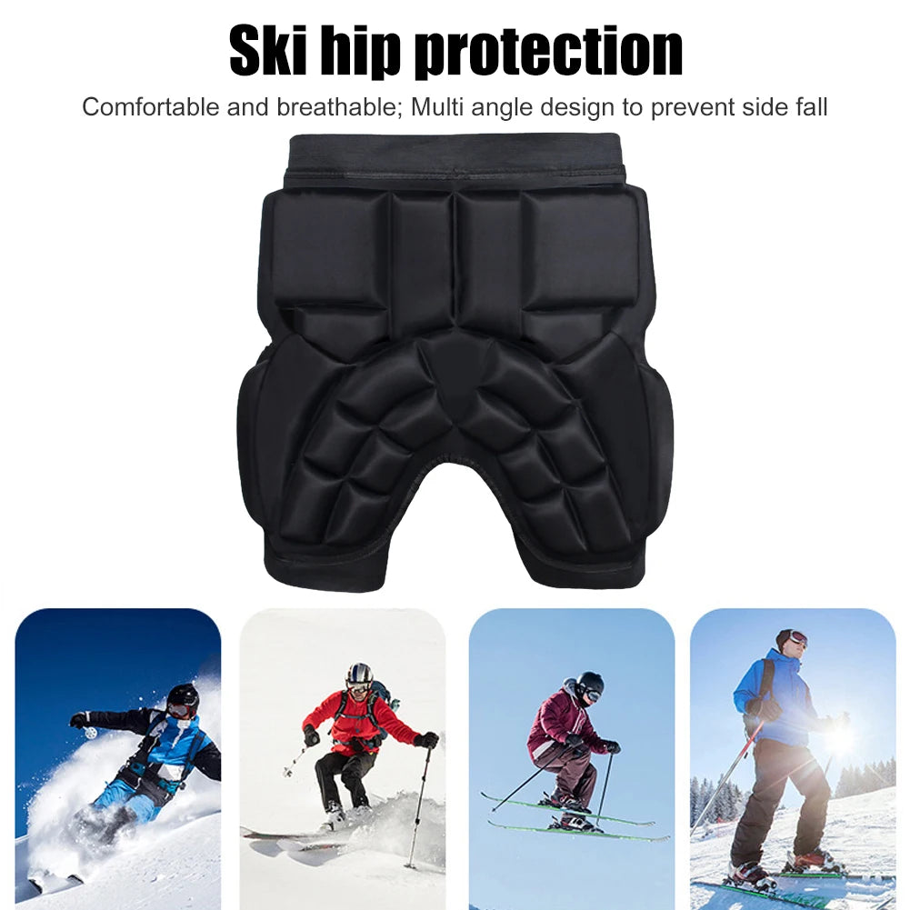 Unisex Hip Padded Shorts EVA Thickened Hip Protector Anti-Fall Skiing Protector Pad Adjustable for Skating Ski Snowboard