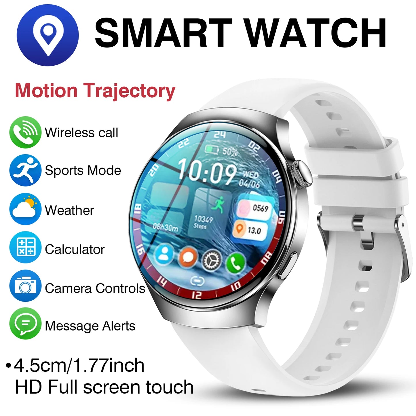 2025 New For Android and ios Smart Watch Men AMOLED Screen GPS Motion trajectory  Bluetooth Calls Smart Watch