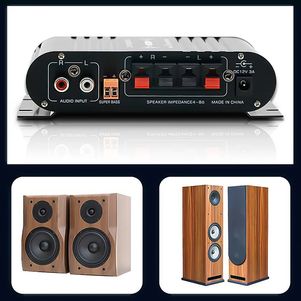ST-838 Home Theater Amplifiers HiFi 2.1 Channel Power Amplifier Stereo Bass Sound Car Home Amp Media Player Subwoofer Amplifier