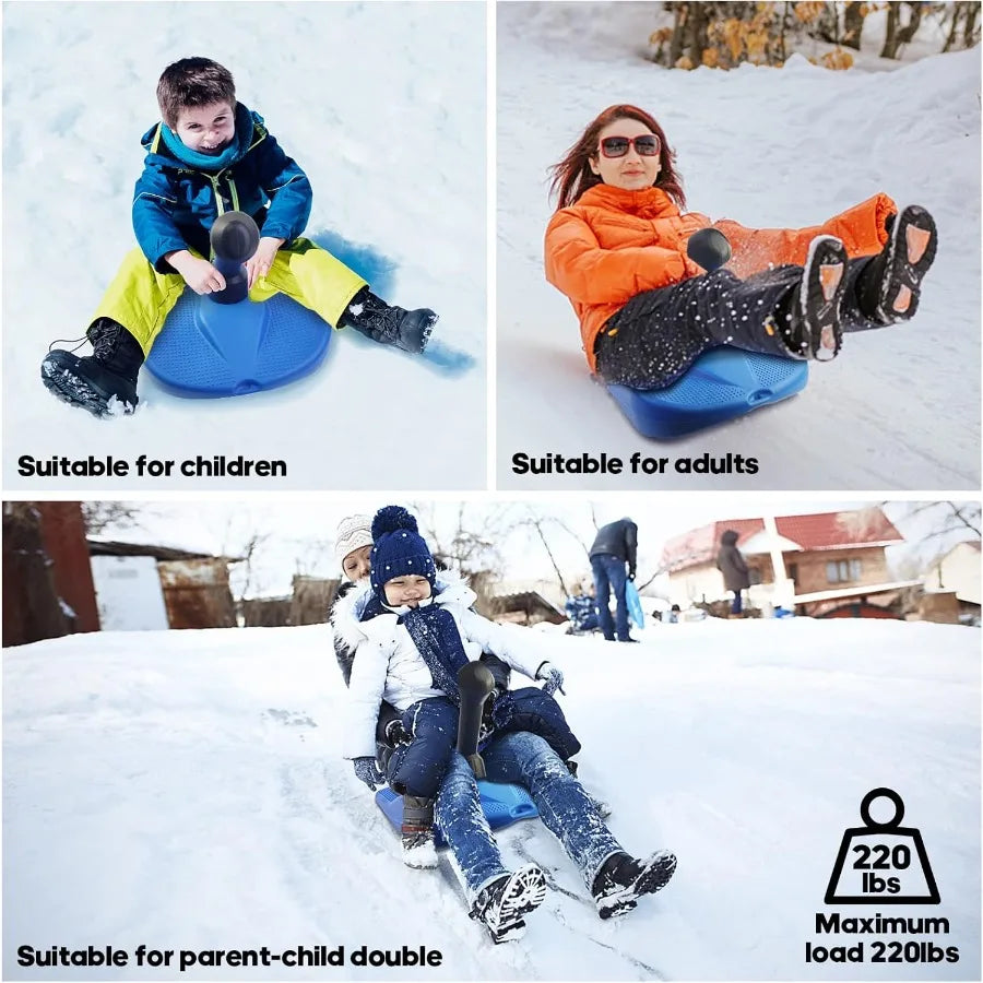 Snow Sleds for and Adult Sledding Snowboard with Handle Lightweight Compact Scooter Snowboard Cold Resistant Handle Sled Downhi