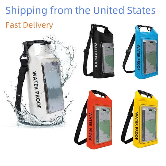 2L Waterproof Dry Bag Phone Pouch Touch Screen Protection Outdoor Beach Kayak Camping Diving Swimming Water Sports Boating Gear