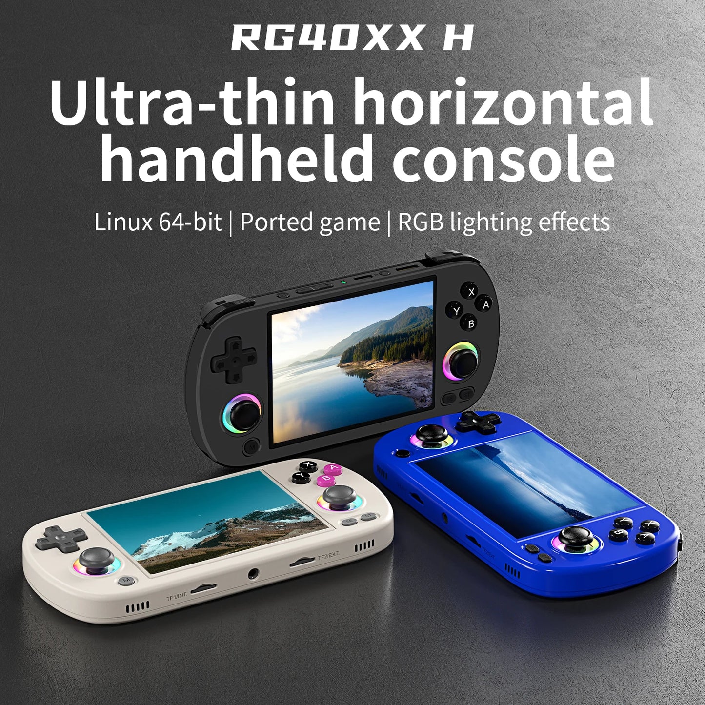 ANBERNIC RG40XX H Handheld Game Console 4.0" IPS Screen Linux 64-bit System Retro Video Gaming Console 5K+ Games With RGB Light