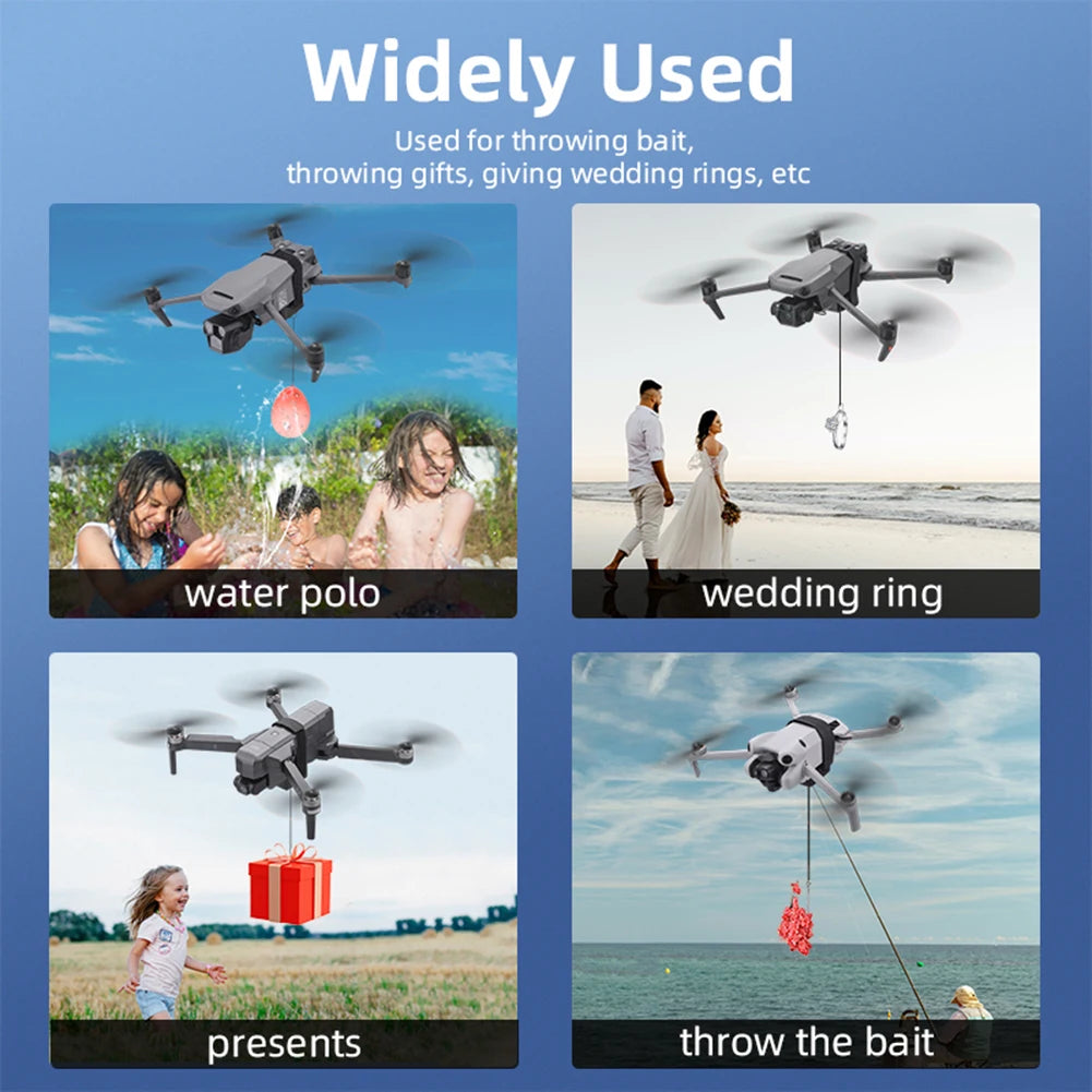 Payload Delivery Thrower for DJI Mini 4 Pro/Air 3 with Remote Control UAV Airdropper Type C Charging for Fishing Wedding Search