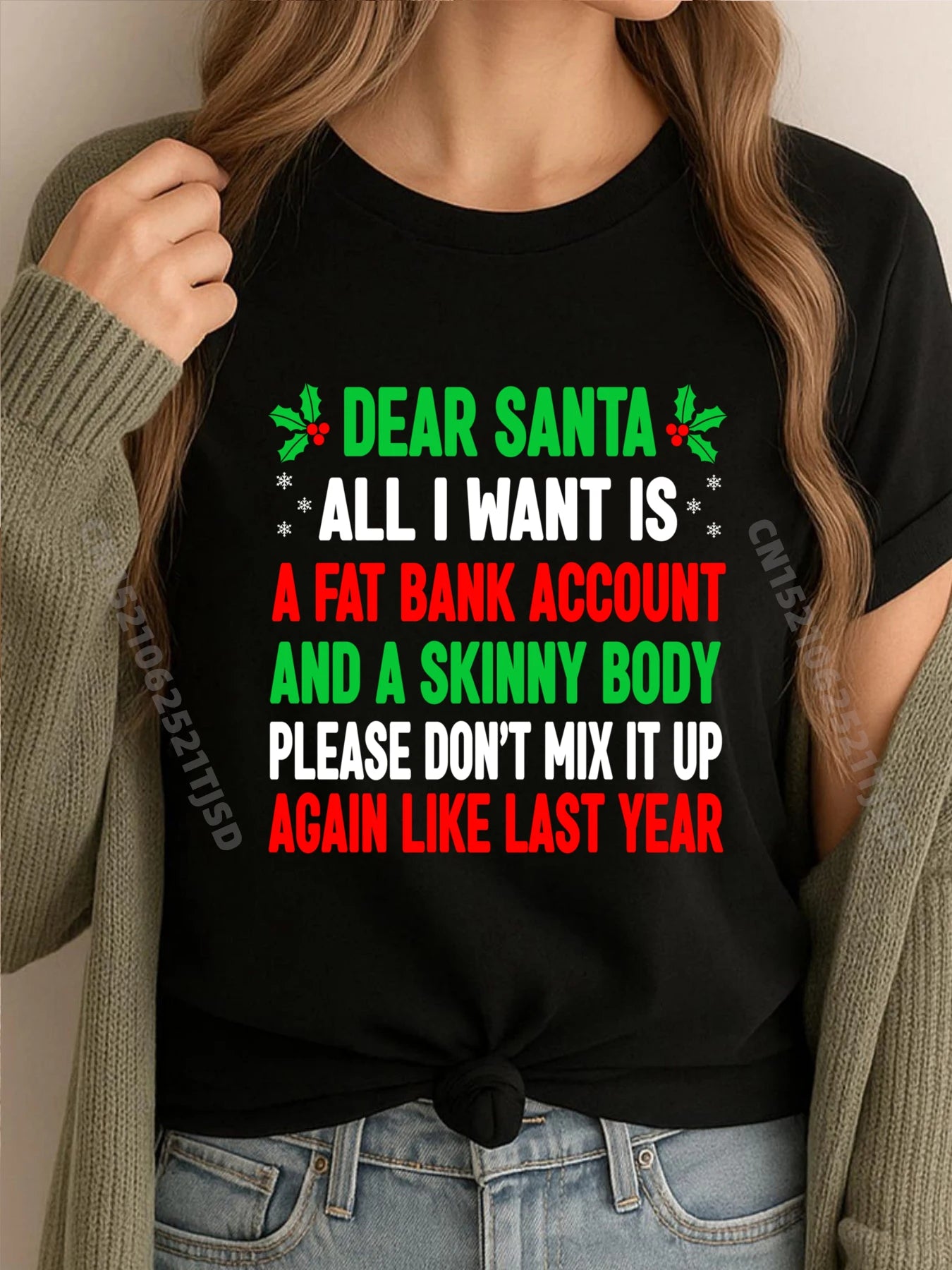 Funny Christmas Shirts For Woman Dear Santa Cute Oversized T Shirt T Shirts For Woman Camisa National Flag Day