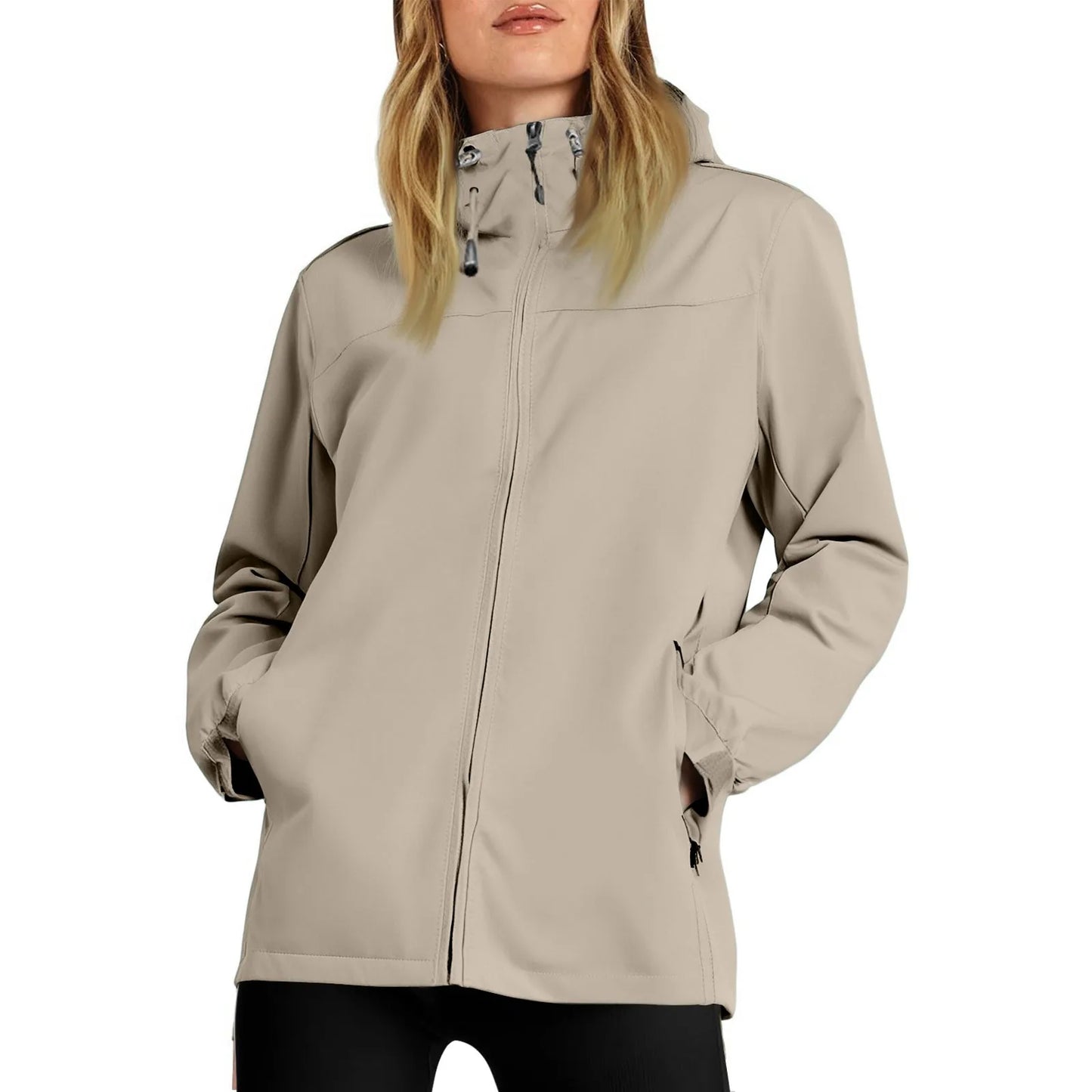Women'S Loose Casual Fashionable Outdoor Solid Color Windproof Waterproof Jacket Jacket Elegant Womens Jackets Chamarra De