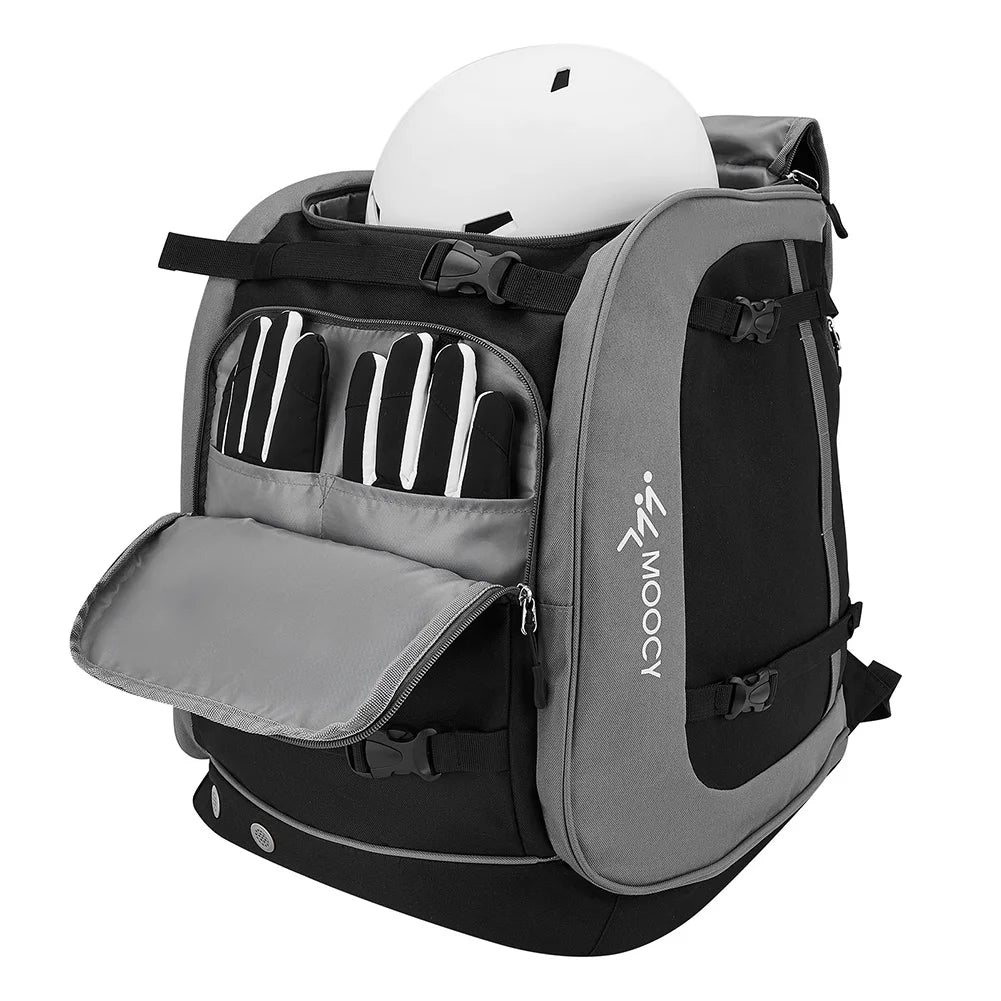 65L Outdoor Ski Bag Large Capacity Waterproof Breathable Skiing Boot Backpack Storage Helmet Coat Hang Skis Adjustable