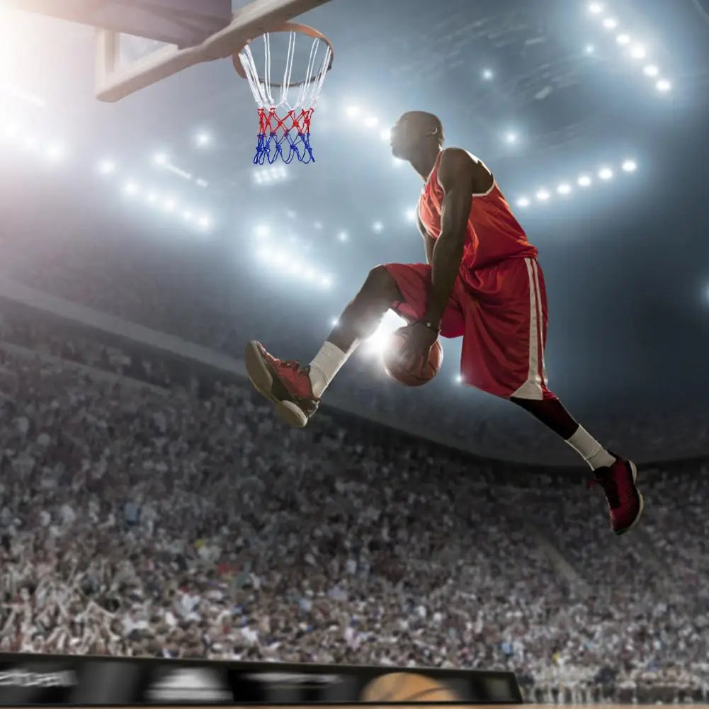 Basketball Hoop Net Outdoor Sports Basketball Hoop Standard Basketball Hoop Basket All-Weather Tri-Color Sports Entertainment