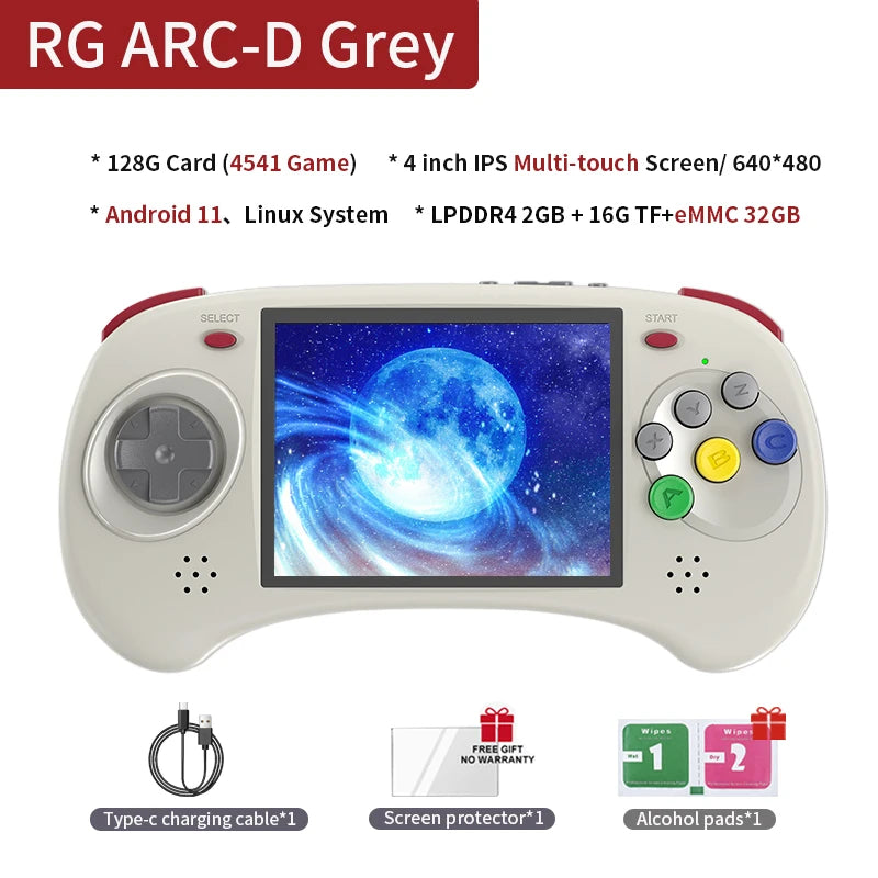ANBERNIC RG ARC-S/RG ARC-D Retro Handheld Game Console 4.0" Six Button Design Gaming Console Support Wired Handle HD-compatible