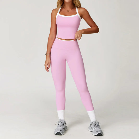 Women Tracksuit 2PCS Yoga Set Nude Feeling Workout Sets Gym Clothes Push Up Fitness Running Sportwear Sport Bra Leggings Suit
