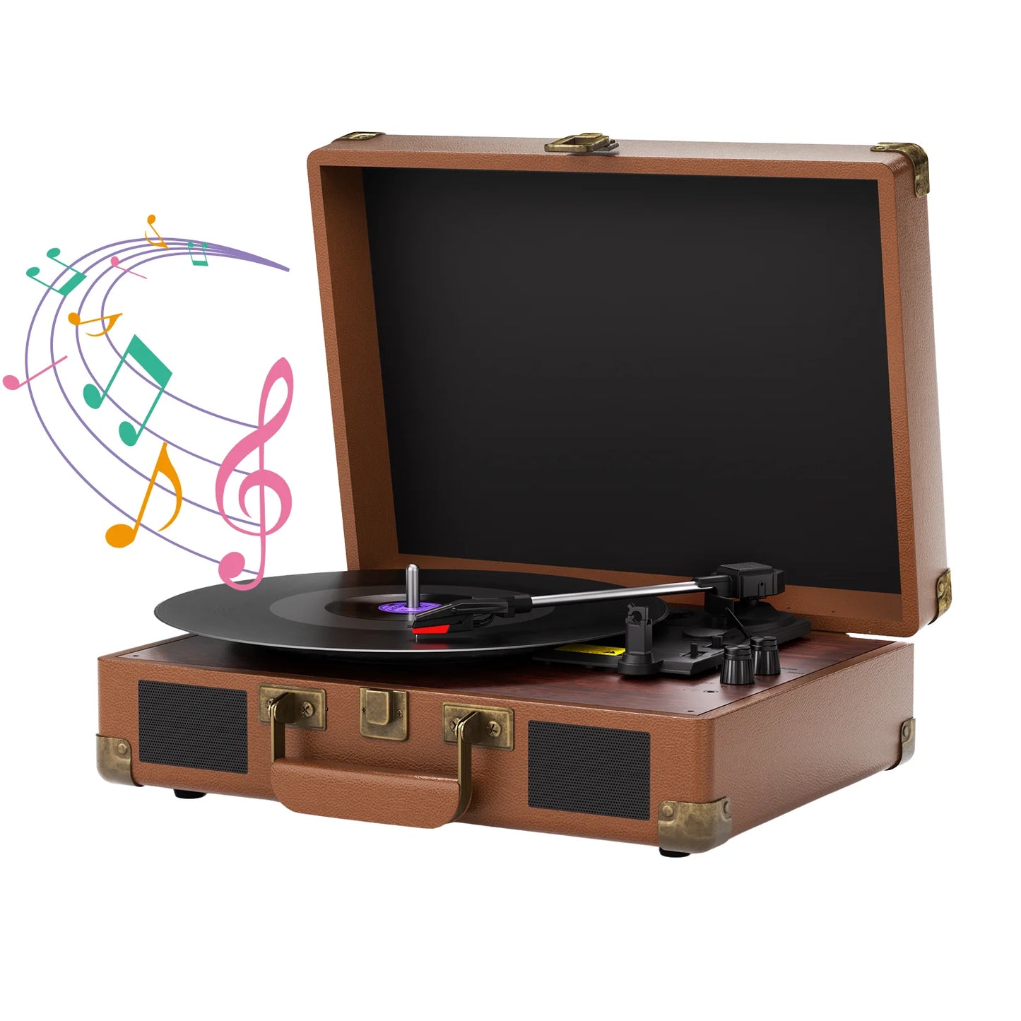 MAIO  Record Player, 3-Speed 33/45/78RPM Vinyl Spinner with 2 Built-in Stereo Speakers, Headphone Jack