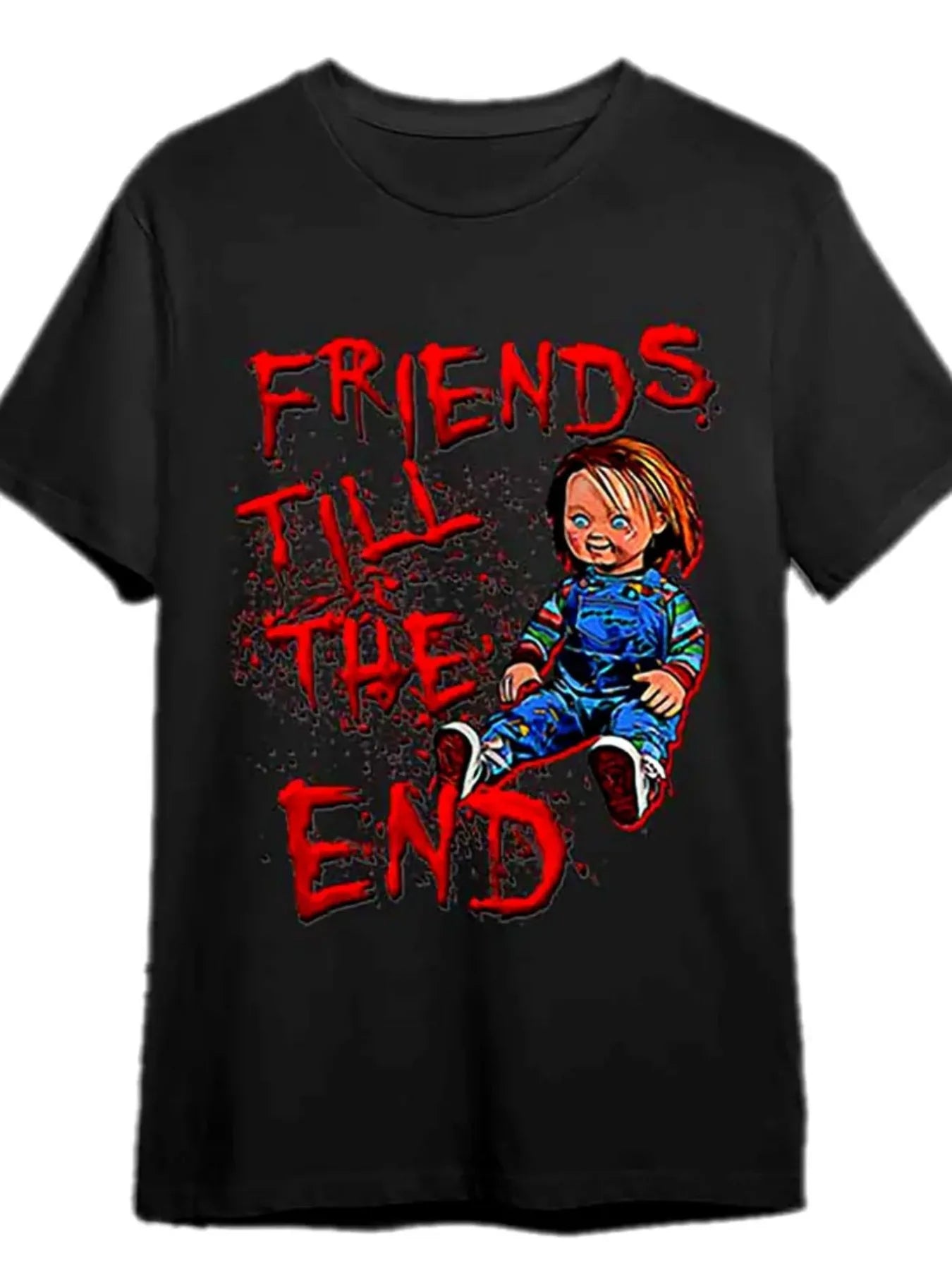 1pc Moisture-Wicking Chucky Doll Graphic T-Shirt for Men, 100% Cotton Fabric, Crew Neck, Short Sleeve