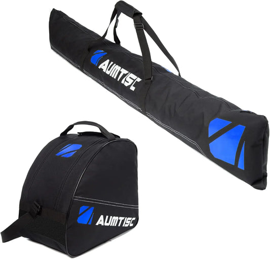 Ski & Boot Bag Combo, Padded for Air Travel, Adjustable to 200cm Skis, Fits Boots up to Size 13