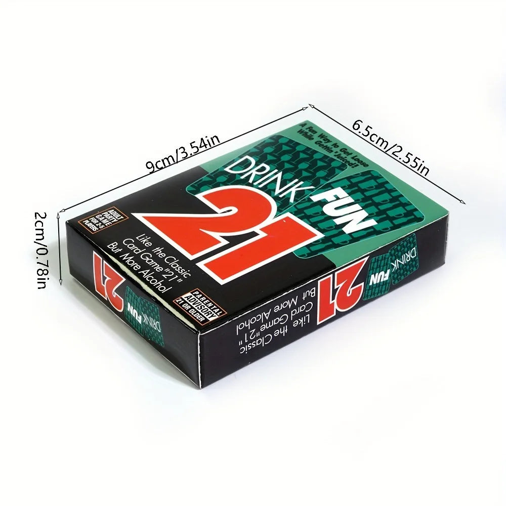 56pcs/deck Drink Fun 21 Card Game Hilarious Drinking Game Cards Like Classic Card Game 21 But More Alcohol Adults Christmas Gift